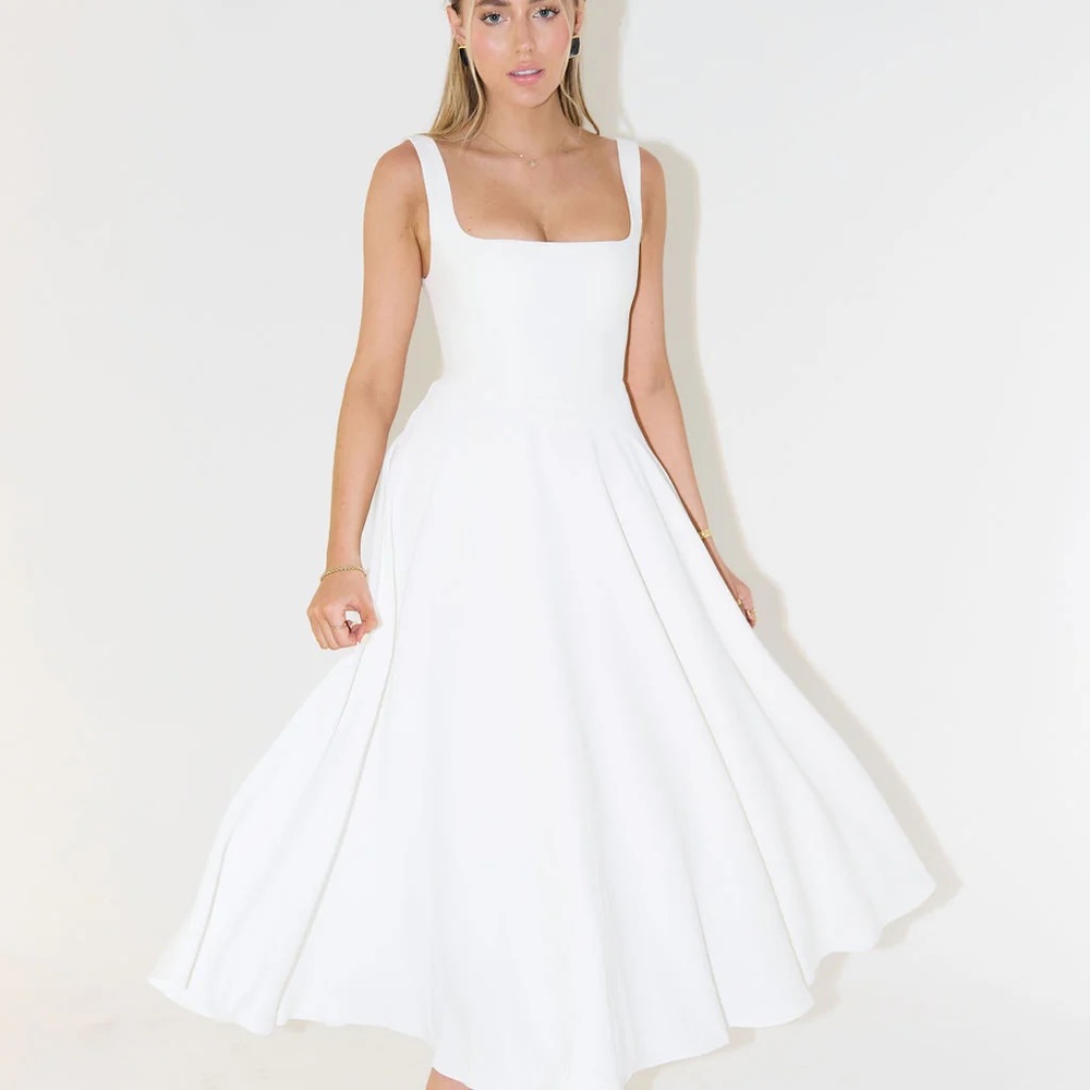 Odd Muse Square Neck Midi Dress